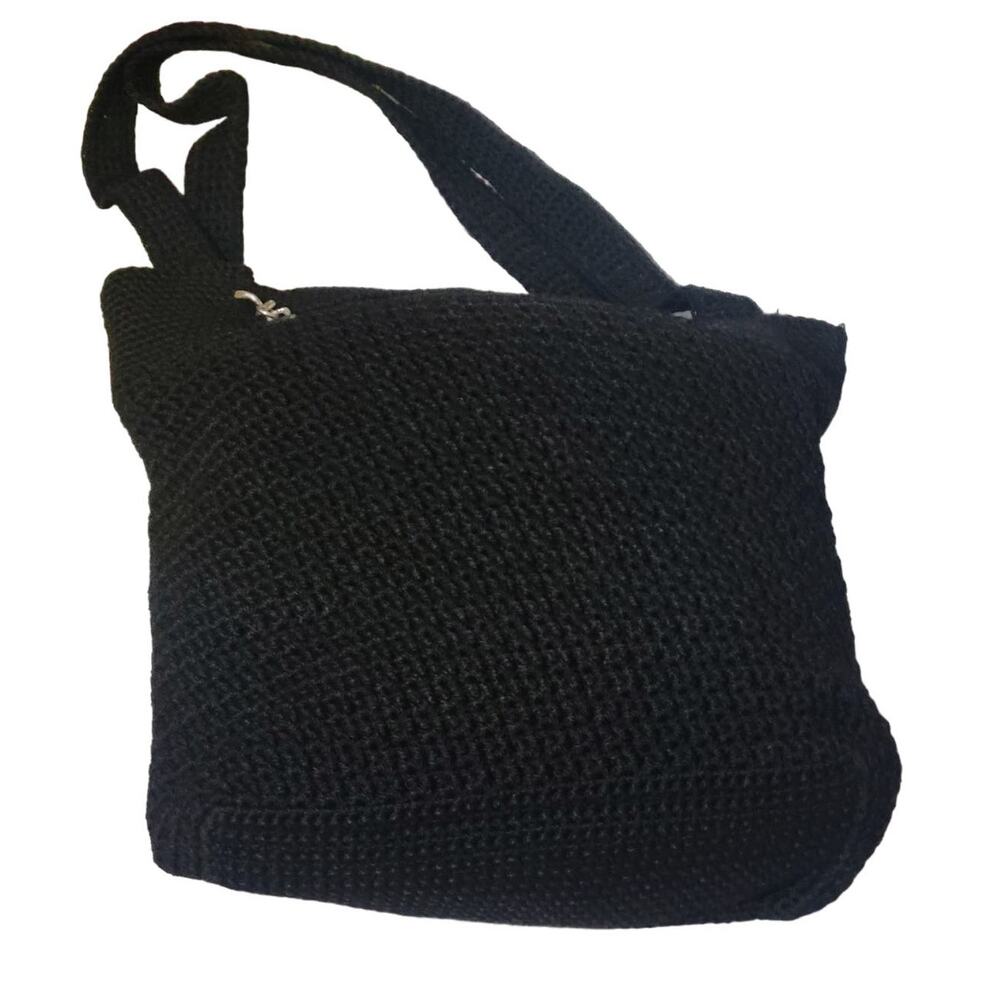 Vintage Sonoma Black crocheted‎ BOHO style purse